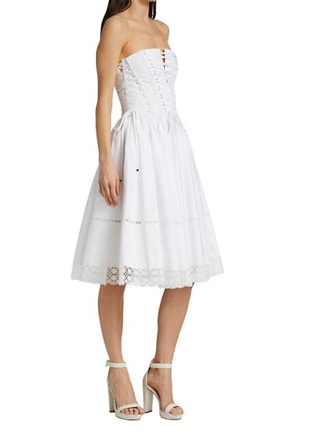 Dolce&Gabbana Tuta Lace Up Cotton Twill Dress on SALE